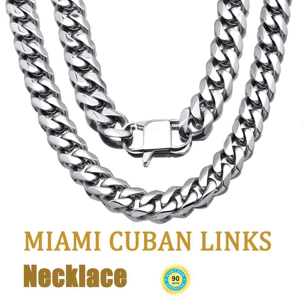 15mm Wide Thick Stainless Steel Bracelet for Men Hand Chain Punk Male Bracelets Necklace set Jewelry Accessories Gift