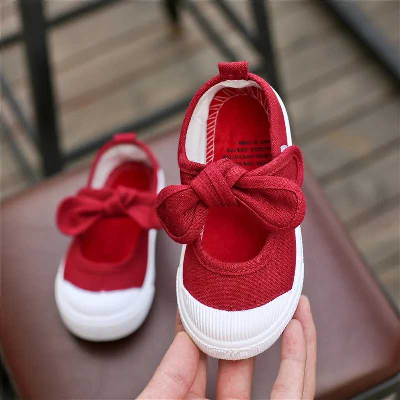 New childrens shoes girls canvas shoes fashionable bow comfortable childrens casual shoes sports shoes childrens princess shoes 21-35 X250409