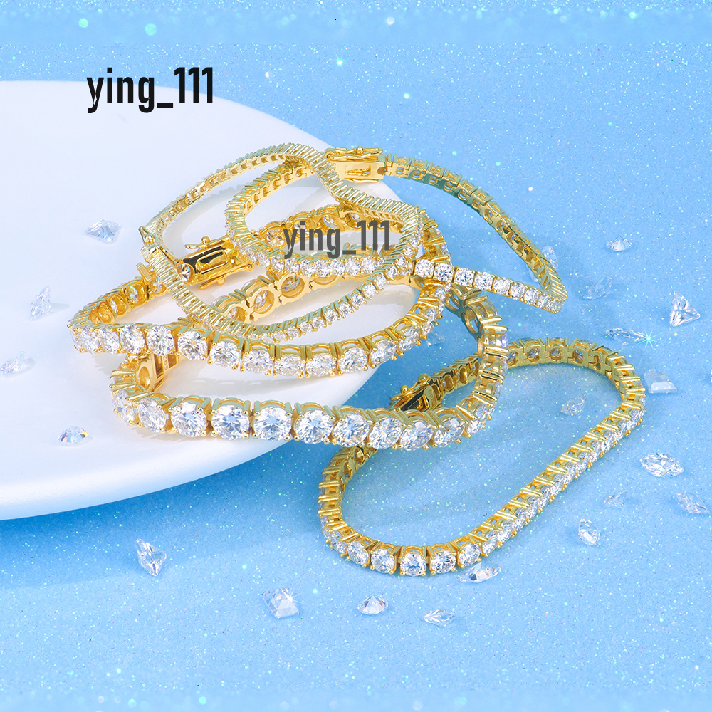 Wholesale 2-6mm Women Hip Hop Gra Certified Jewelry Sterling 925 Silver Vvs Diamond Mossanite Moissanite Tennis Chain Bracelet