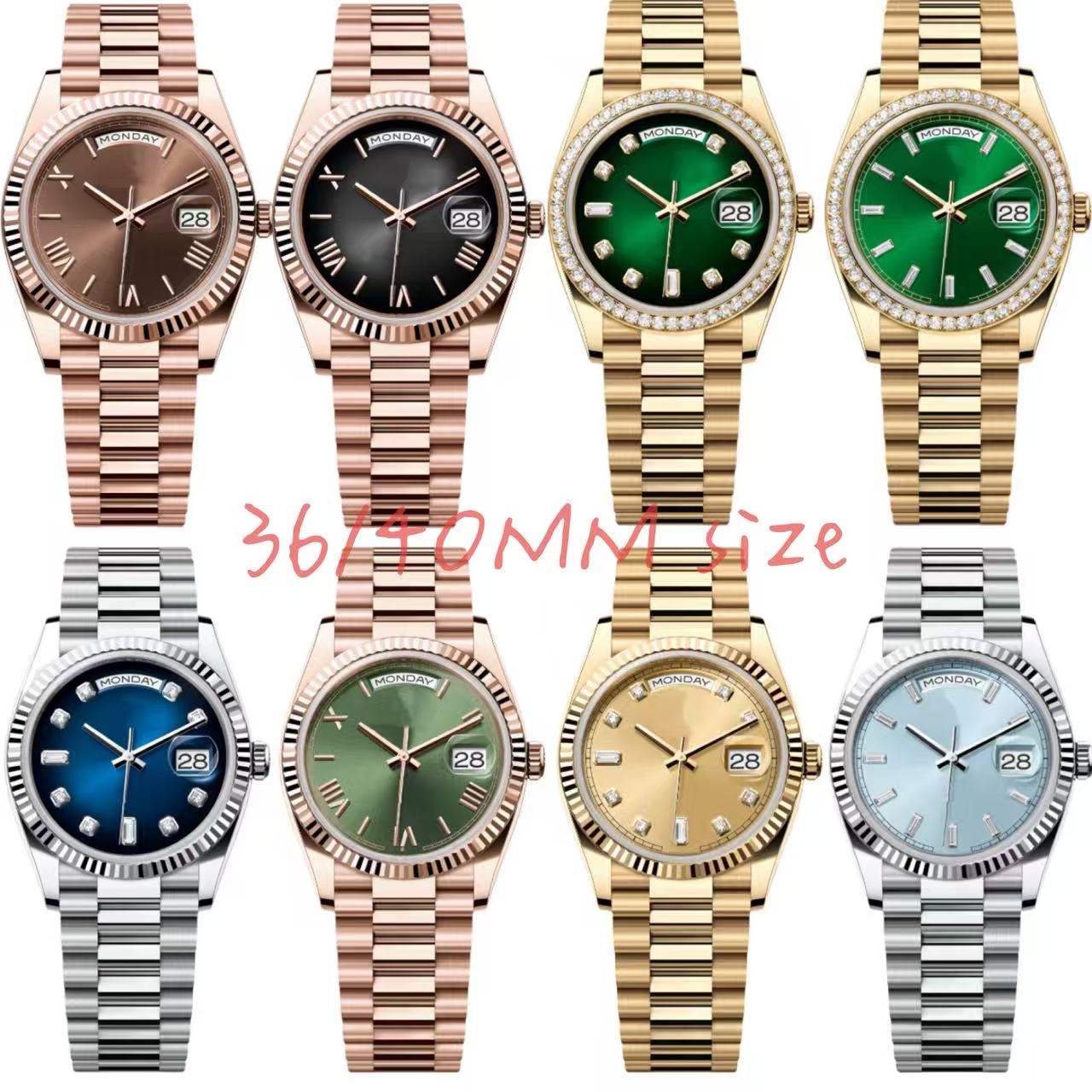 AAA Day Date automatic watches men 40MM 36MM size designer watch women stainless steel waterproof Wristwatches with sapphire glass reloj orologio montre de luxe