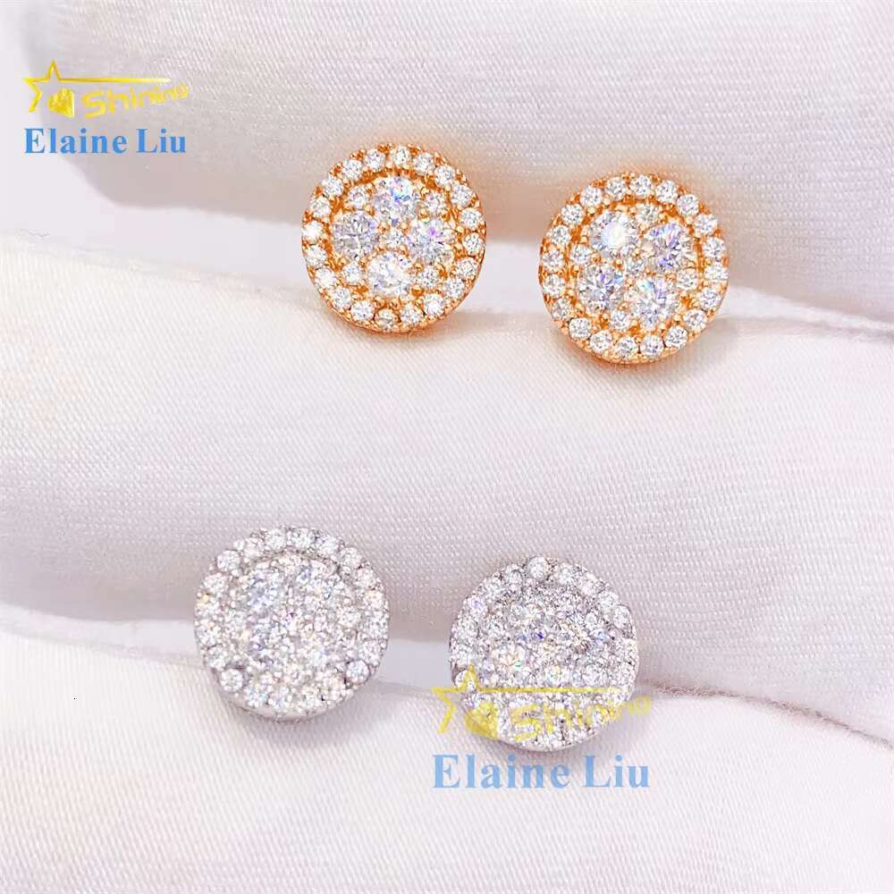 High Quality 18k Gold Plated 925 Sterling Silver Fashion Jewelry Luxury Vvs Moissanite Stud Earrings