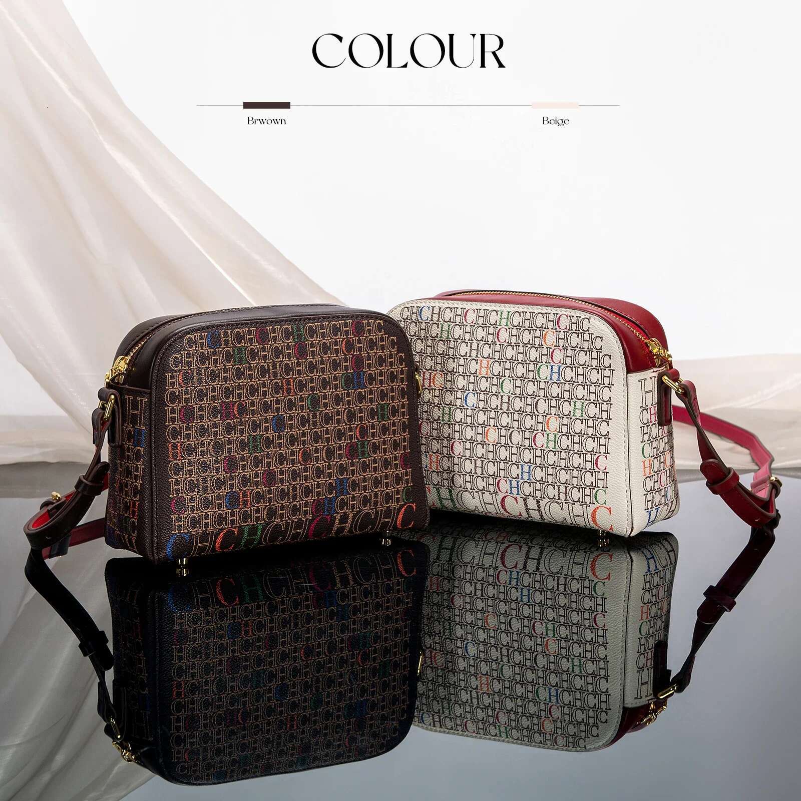 Classic Handbag Fashionable Designer Women's Square PVC Printed Shoulder Bag