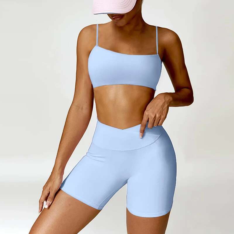 Butt Lifting Yoga Set Sports Shorts Women Fiess Suits Summer Sexy Gym Clothing Woman Two Pieces Outfits Workout Sportswear