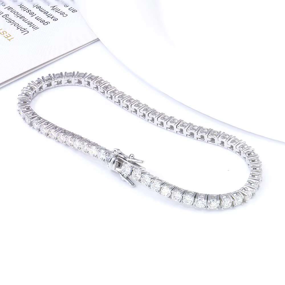 Xingyue 3mm 6.5inches Sterling Silver Grade Gra VVS White Mossanite Moissanite Diamond Tennis Chain Bracelet for Women