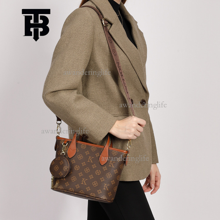 TB BHULAMTE Designer Retro Women's Letter Shoulder Bag Commuter Large Capacity Luxury Handbag Fashion Single Shoulder Underarm Female Bag Trendy 