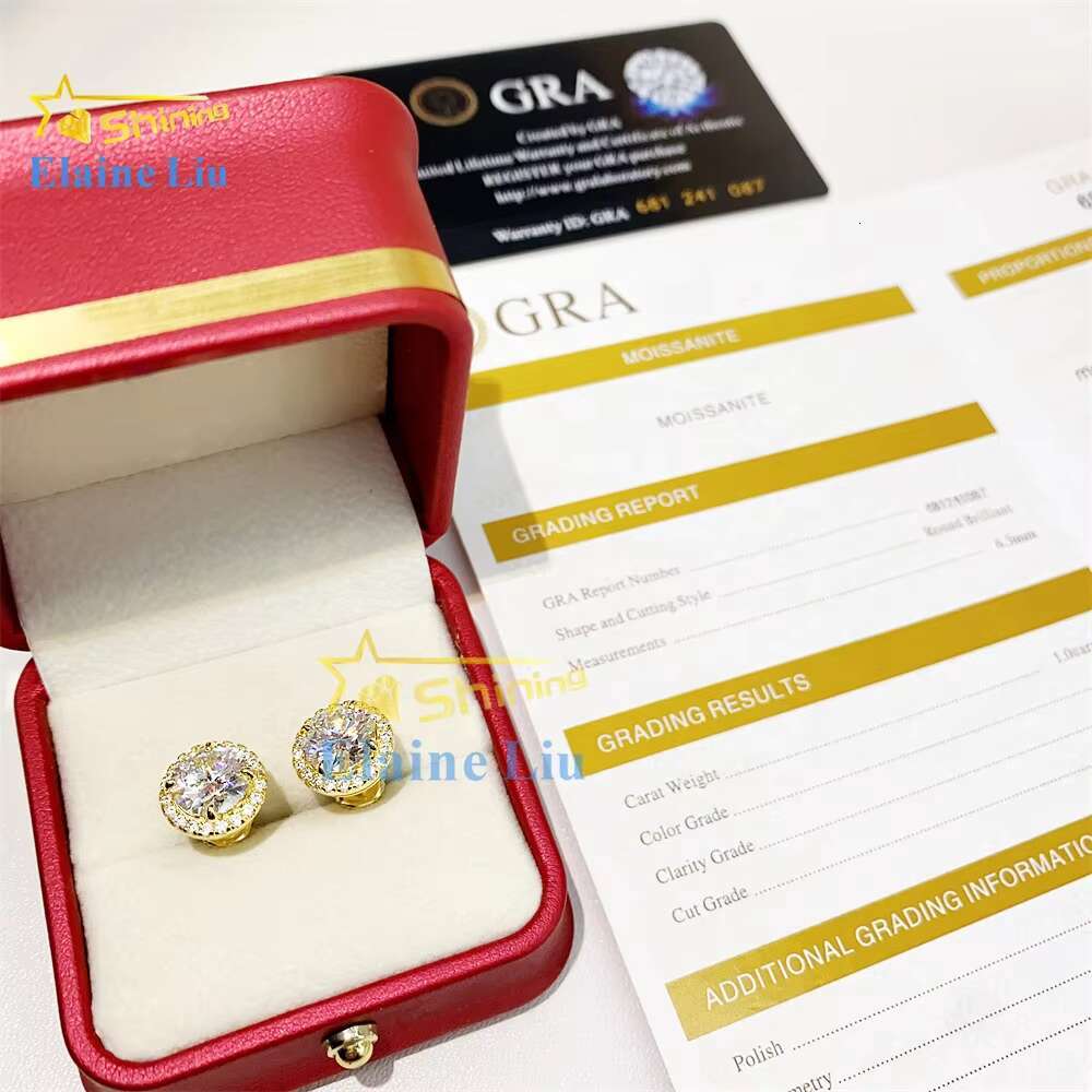 Pass Diamond Tester Hot Selling Custom Sterling Silver Fine Jewelry Diamond Vvs Moissanite Earrings for Women