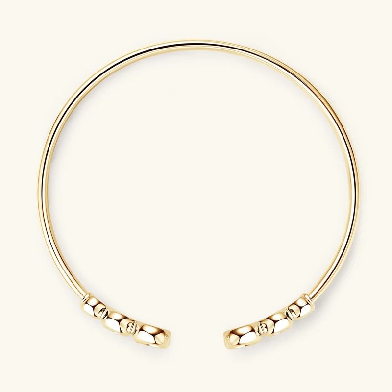 IOGOU 100% D1.80CT Bezel D Opening Bangle Cuff for Women 925 Sterling Silver Jewelry 18k Gold Plated Bracelet Gifts 250408