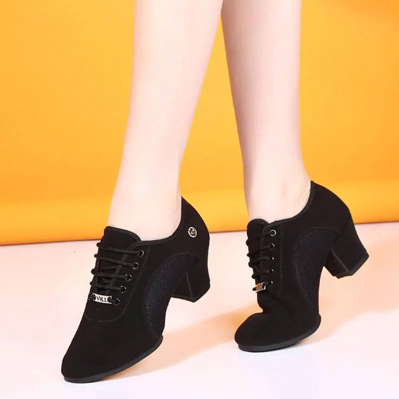 Women Dance Shoes Jazz Latin Ballroom Salsa Dancing Shoe High Heels Ladies Practice Training Modern Sneakers Female 250407
