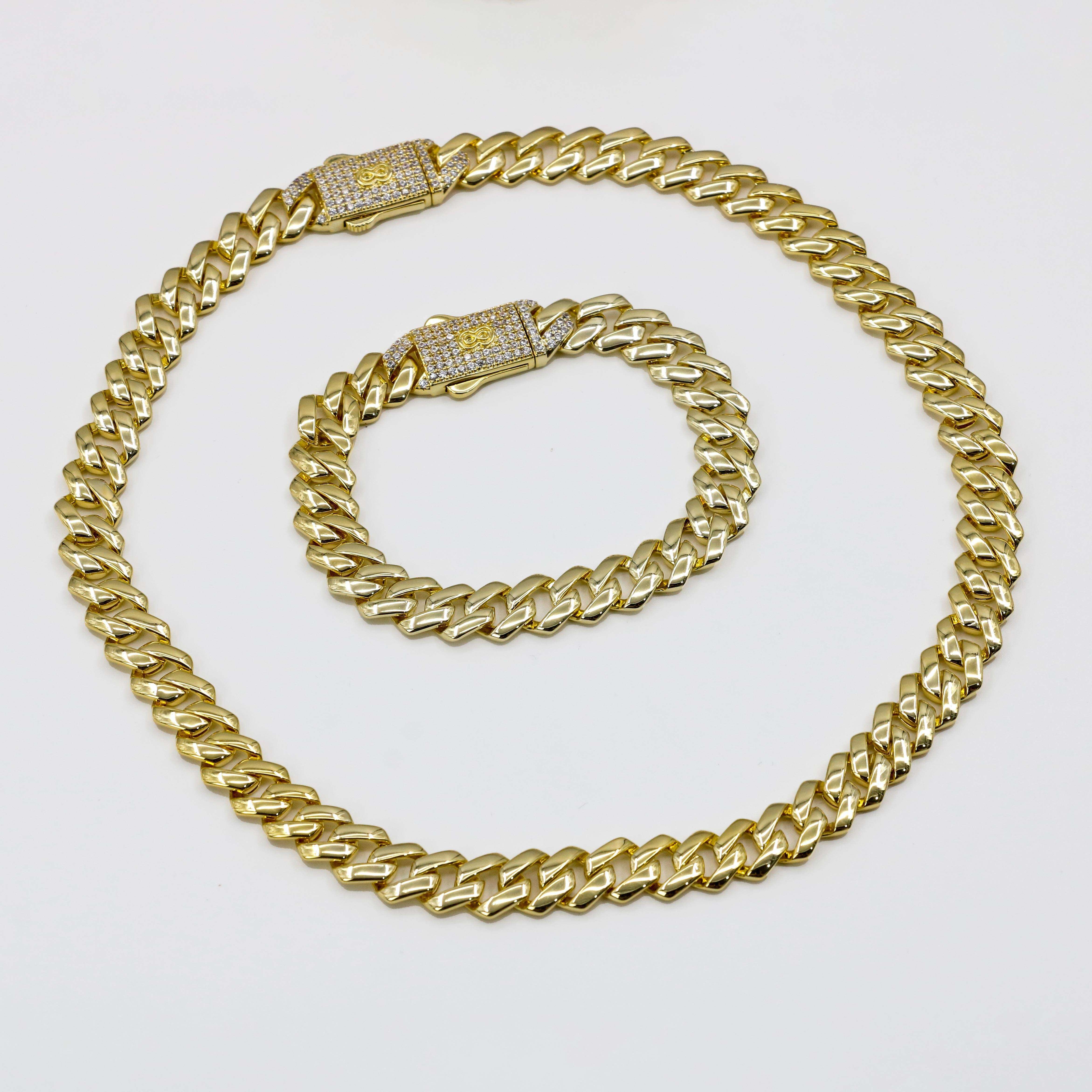 Factory Wholesale Gold Plated Necklace Pendants Customized High Polishing Necklace Custom Cuban Link Chain