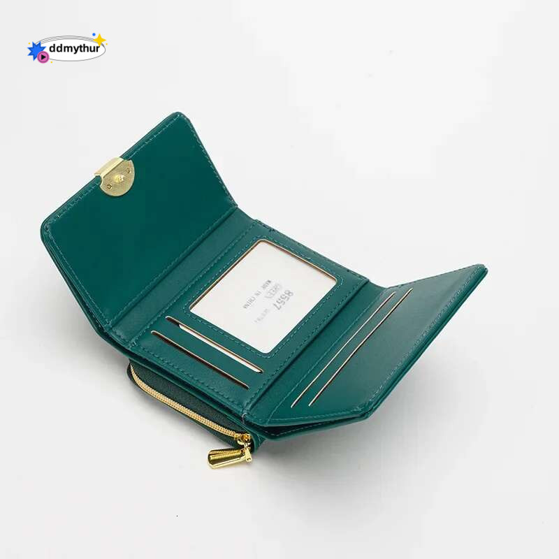 Fashion PU Leather Women Short Wallet High Quality Multifunctional Large Capacity Folding Money Clip Card Bag Zipper Coin Purse ddmythur