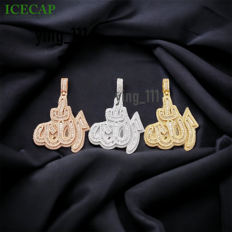 Mens Iced Out Custom Alphabet Letter Pendant Hip Hop Jewelry Pass the Test 925 Sterling Silver VVS Moissanite Diamond Pendant