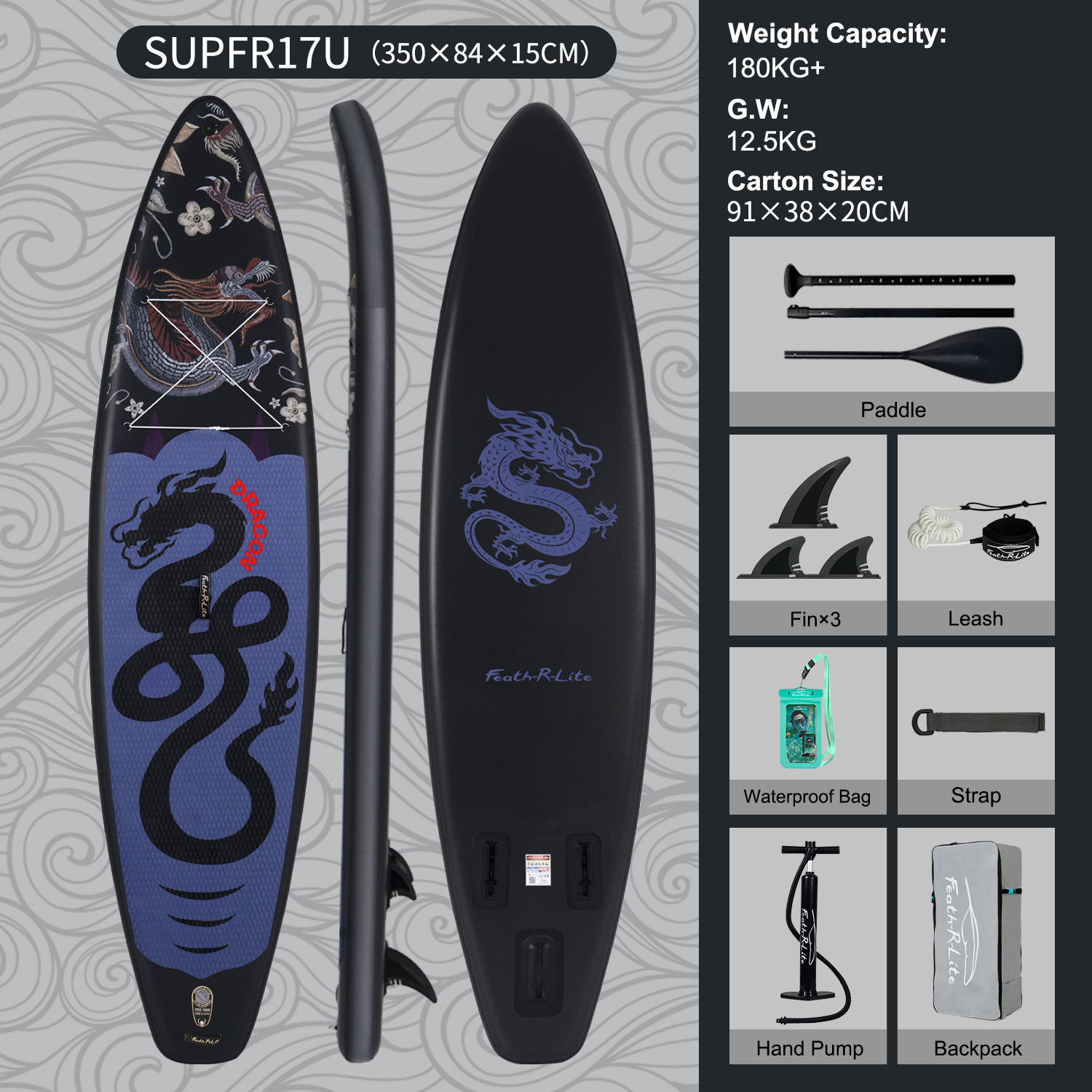 FUNWATER Surfboards paddle board surfboard inflatable Padel stand up paddleboard wholesale 350*84*15cm SUP studentup surfboard water sports