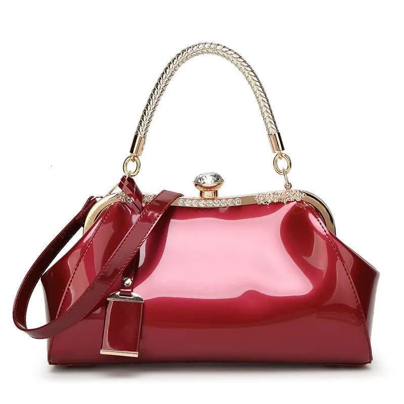 2024 Women's Bag Patent Leather Women Handbags Brands Tote Bag Fashion Shoulder Ladies Clut Wedding Party Bags