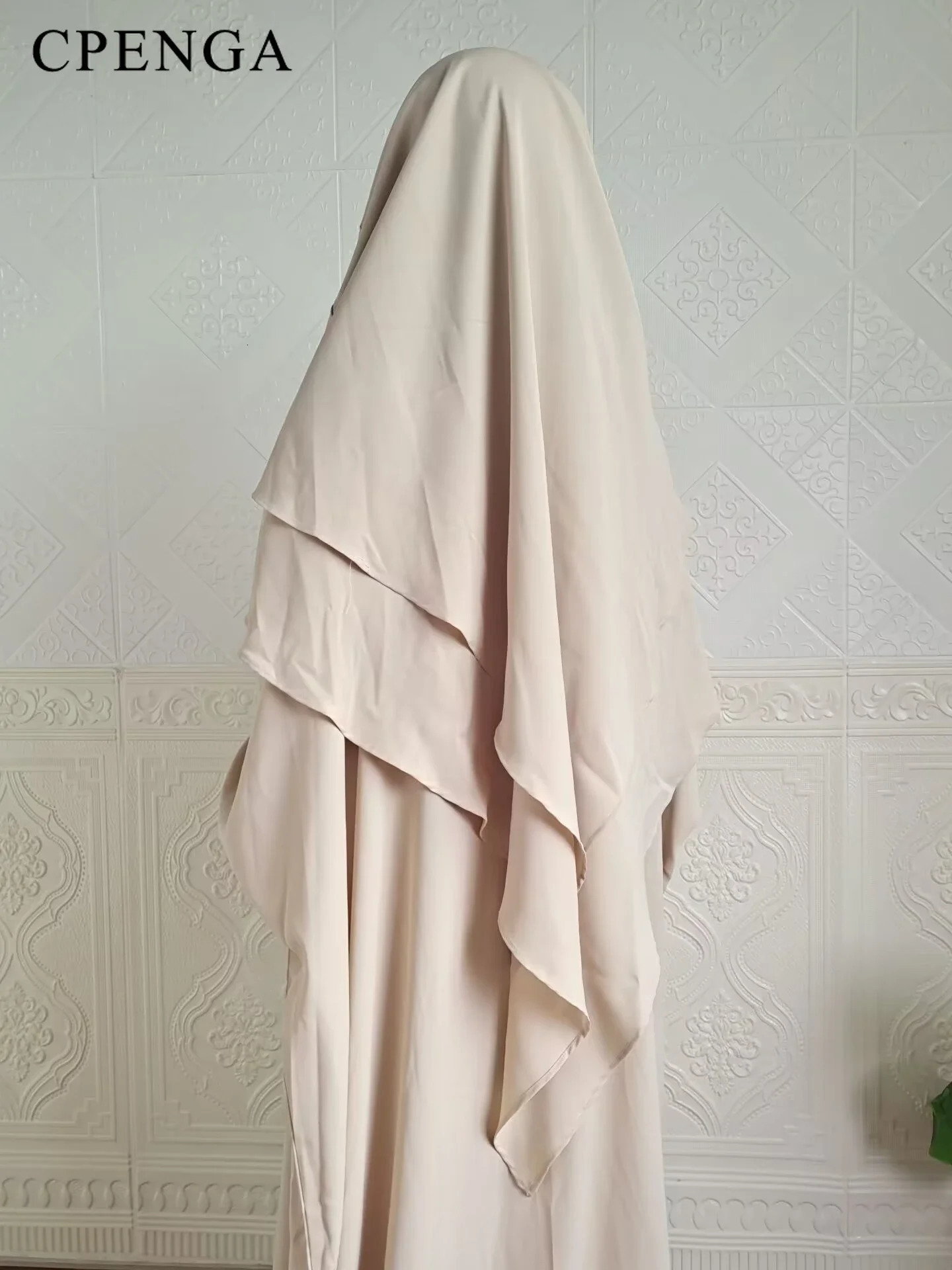 Muslim Abaya Khimar Set Womens Jilbab 2piece Eid al Fitr Pure Dress Prayer Clothing Islamic Humility Robe 250409