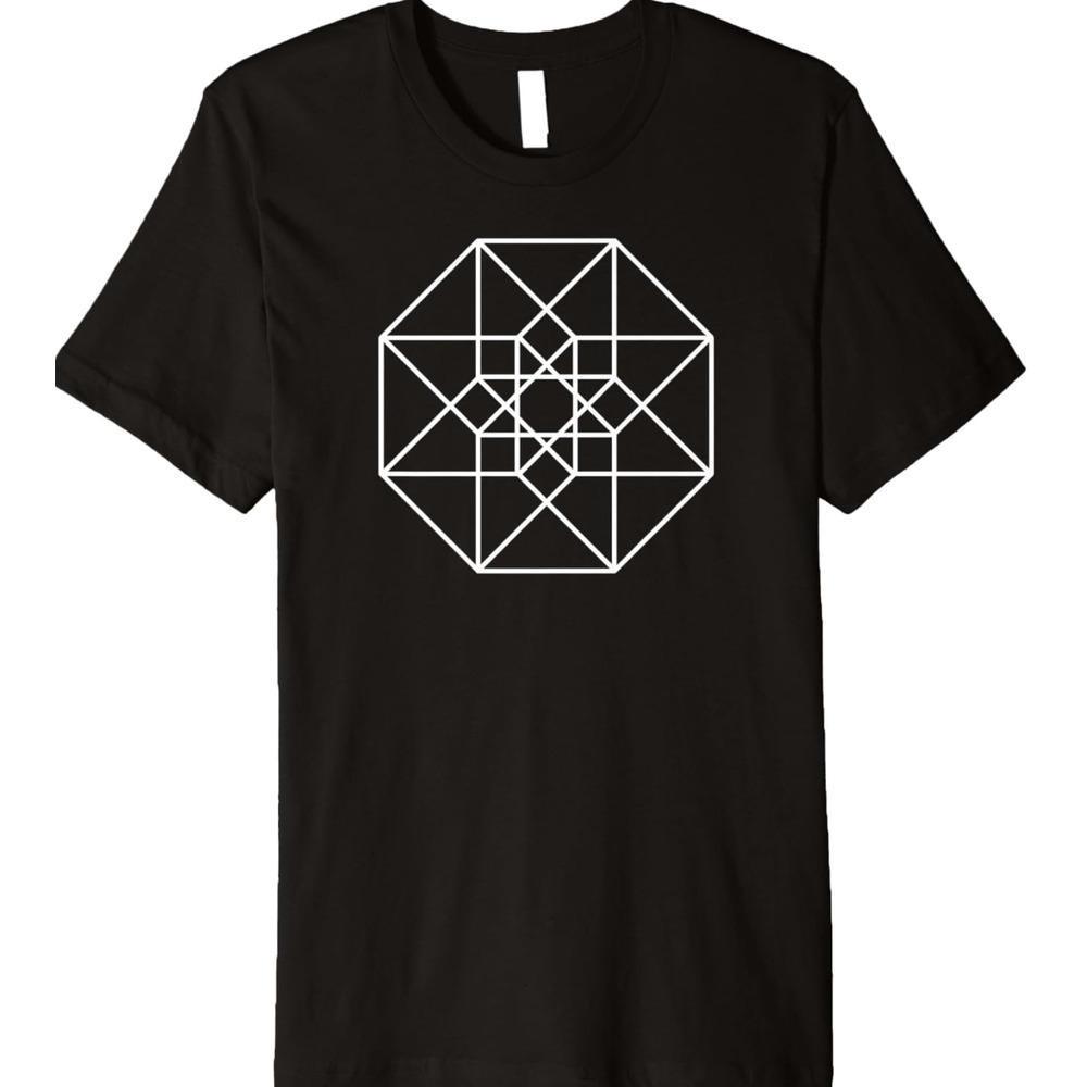 T shirt for Mens Tesseract Othogonal Hypercube 2D Graphic Tee Casual Tops Clothes Short sleeve cool