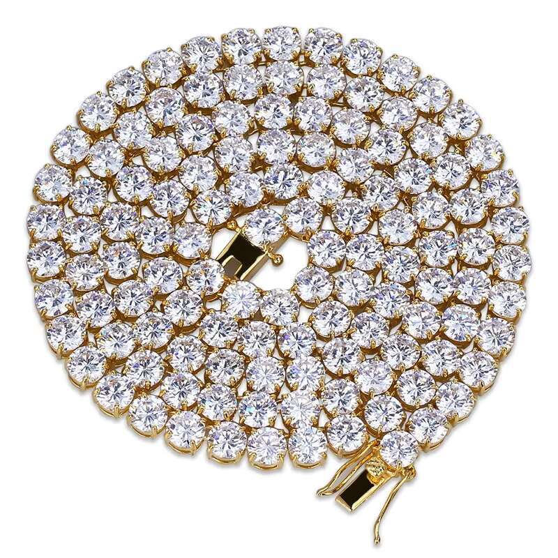 3mm 4mm 5mm 6mm 14k gold-plated necklace brass 5A zircon tennis chain