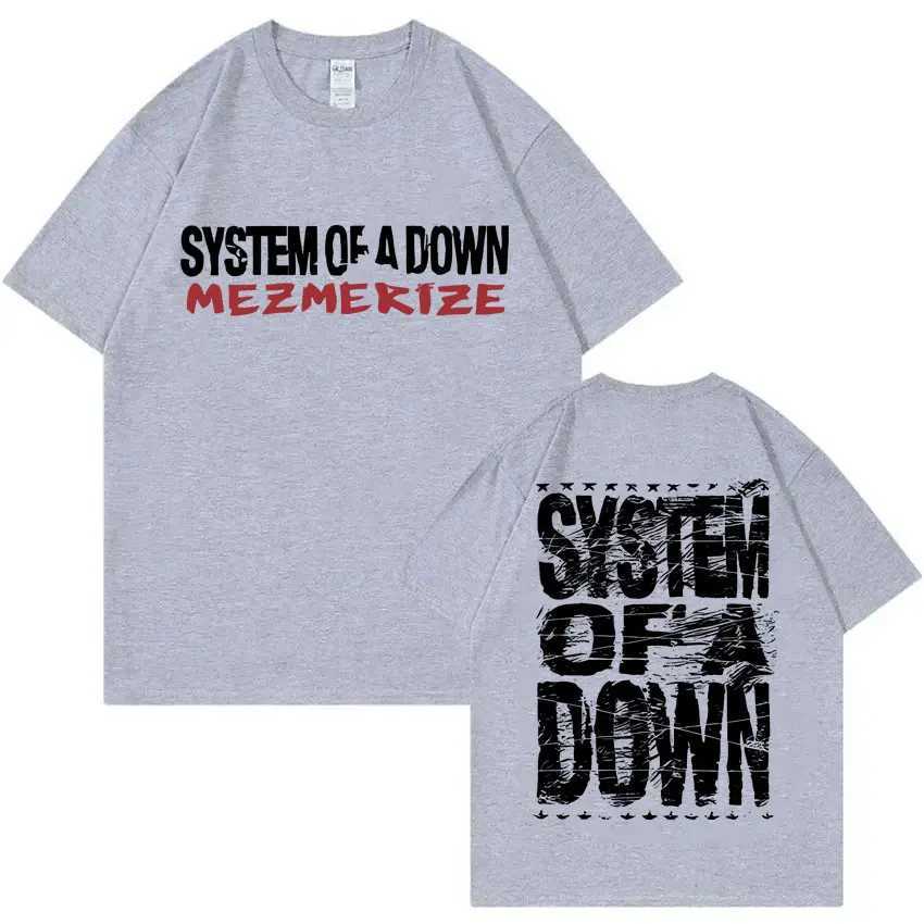 Rock Band System Mezmerize Down T-shirt Mens Retro Alternative Metal Music T-shirt Mens Fashion Oversized T-shirtXJ250409