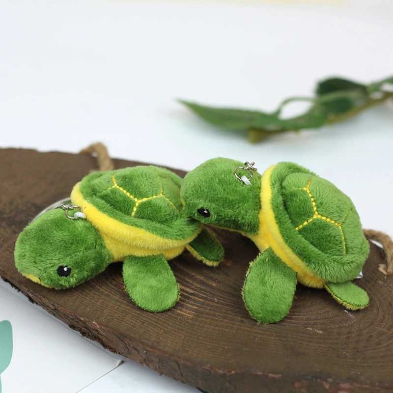 Fashion Little Turtle Soft Plush Doll Keychain Mens Anime Keychain Cute Cartoon Tortoise Bag Pendant Childrens Toy Car KeychainXJ250409