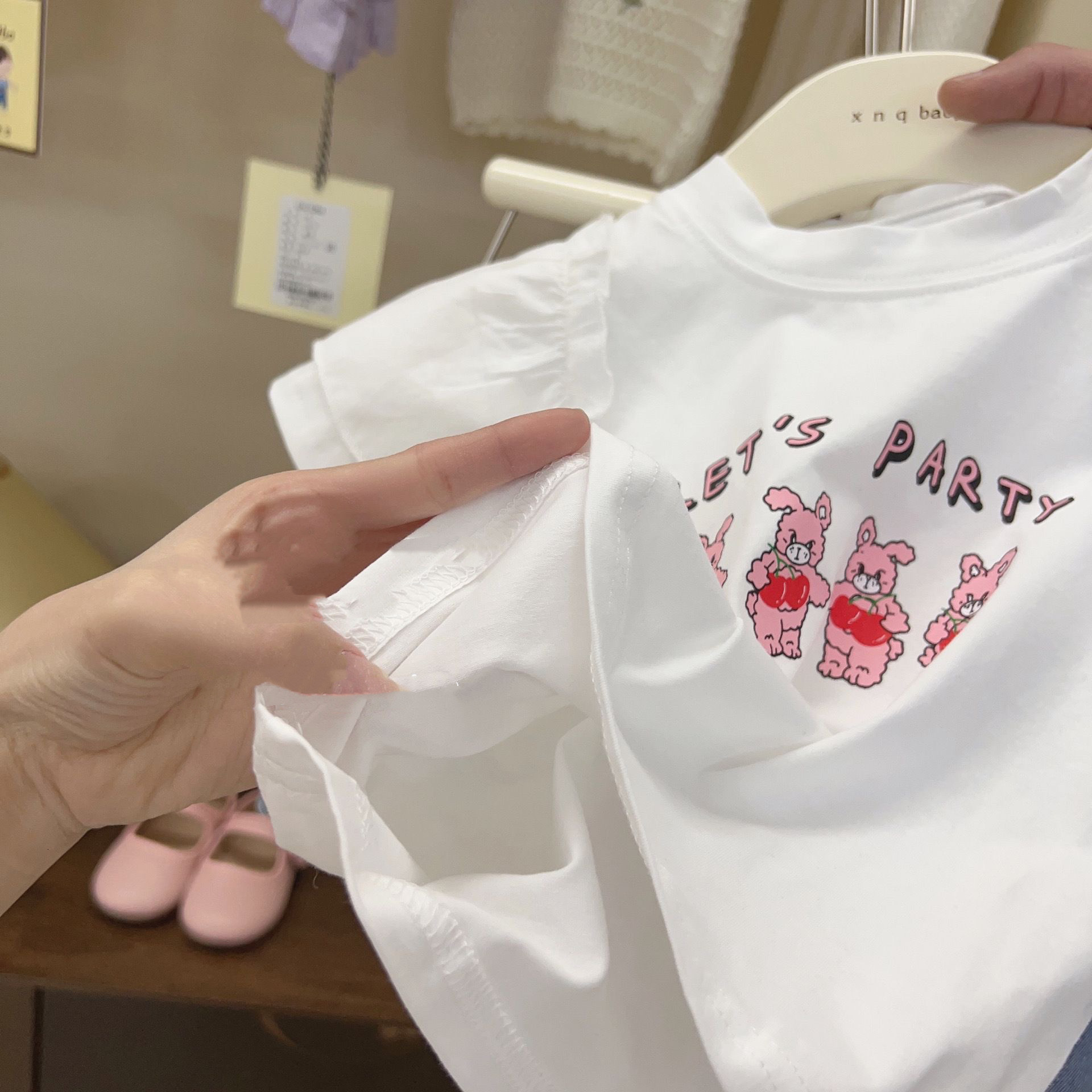 Ddmyshoesvip Korean Clothing Girls White T Shirt Summer Dress Stylish Cartoon Pullover Children S Versatile Cotton Small Fly Sleeve Top