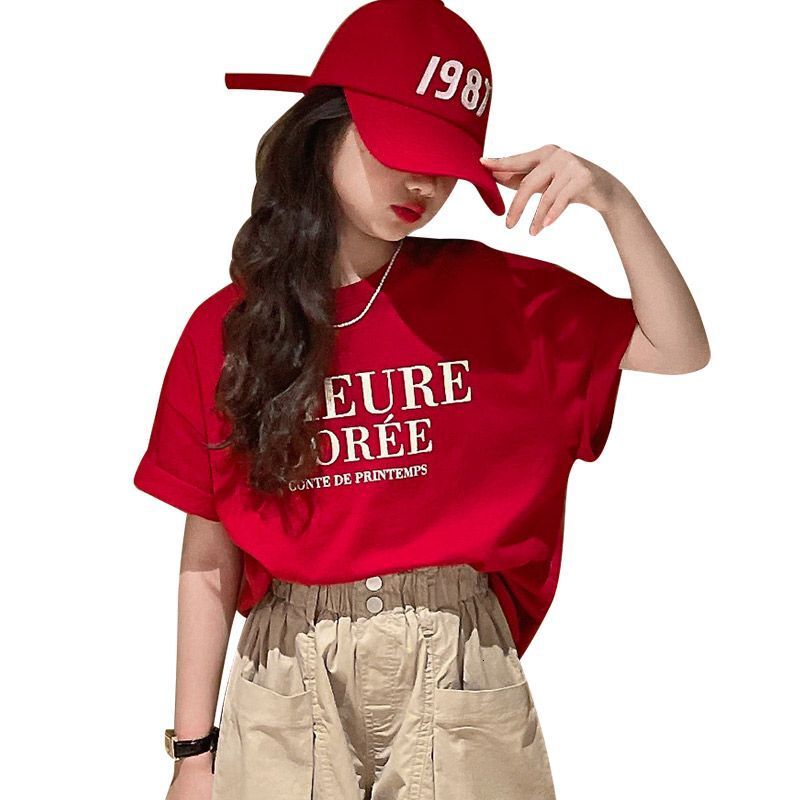 Ddmyshoesvip Girls Short T Shirt Summer New Item Made Of Pure Cotton Stylish Loose And Versatile Half Sleeved Top Trendy For Children