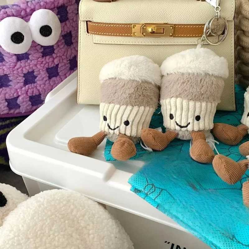 2025 Jelly Cat 15cm 2 Fun Coffee Suower Pendant Cup Bag Hanging Decorative Keychain Cute GiftXJ250409