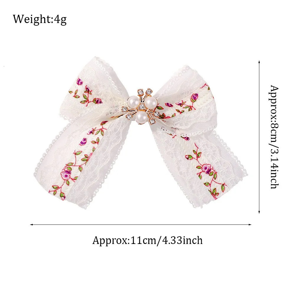 36PC/Batch lace decorative ribbon bow hair clip for baby girls hair accessories for girls lace embroidery hair clip for children rhinestone hair clip 