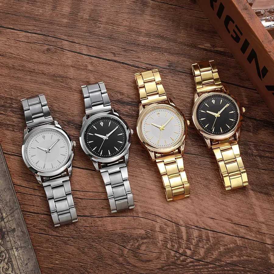 Luxury couple quartz watch with gold strap black and white dial fashionable mens watch unisex business casual watchXJ250408