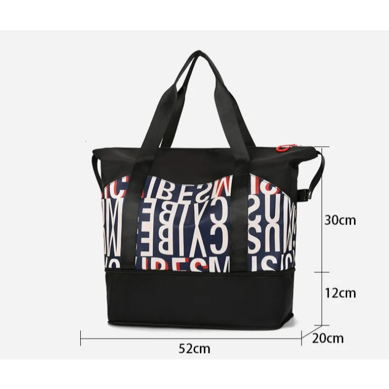 Large capacity travel handbag lightweight carry on luggage waterproof Oxford dry wet separation bag womens yoga 250408