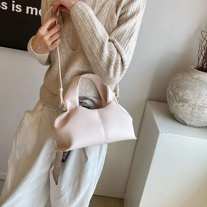 Design PU Leather Crossbody For Women 2024 Y2k Retro Trend Fashion Solid Color Underarm Shoulder Bag Handbags