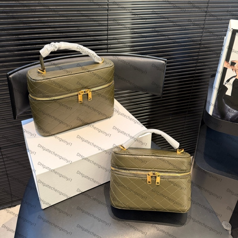 cosmetic bag designer makeup bag sheepskin box bags handbag popular zipper diamond shaped sewn quilted Travel bags handbag