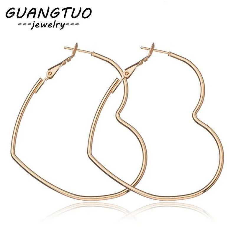 New Fashion Heart Shape Hoop Earrings For Women Fashion Ear Jewelry boucle oreilles femmes Hyperbole Brincos Bijoux Gift EB2095 Z250408