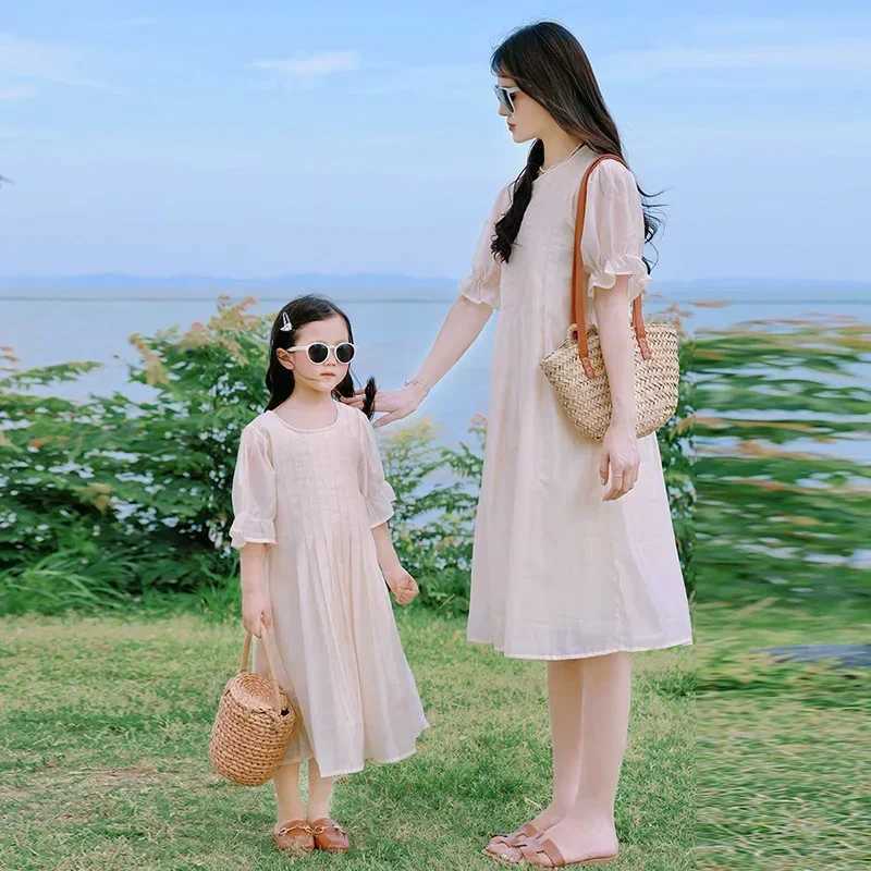 Mom and daughter one piece clothing for women summer frog equal dress for women baby dress for women matching clothes for mothers the same mother dres