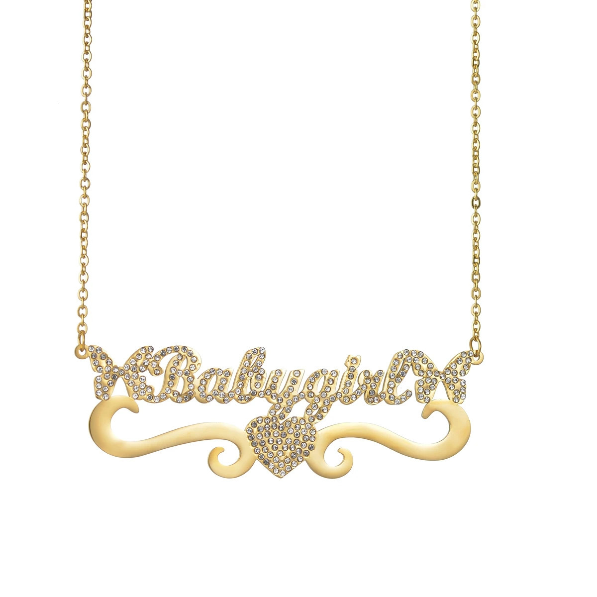 Custom Personalized Name Stainless Steel Necklaces Cubic Zircon Letters for Women Bling Pendant for Women Jewelry Drop 250409
