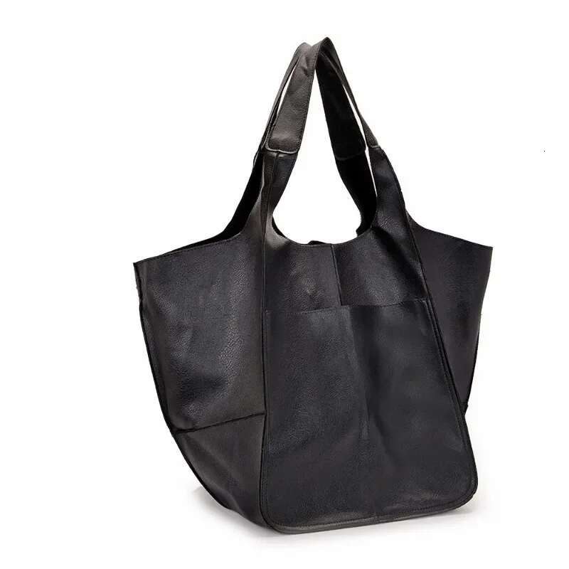 Rretro Handmade Big Beach Tote Bag High Capacity Zipper Shoulder Solid Color Multifunction Handbags For Ladies