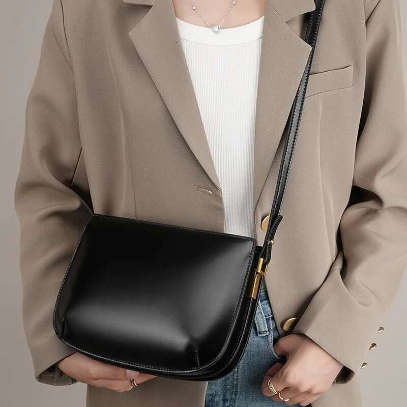 YANATARI Genuine Leather Red Shoulder Woman Minimalist Crossbody Cowhide Handbags Female Armpit Bag