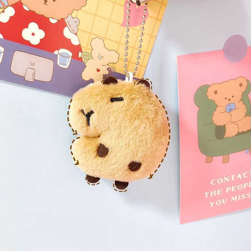 Creative soft filled animal Cybara plush doll star Squeak toy cartoon bag pendant keychain backpack car bag keychainXJ250409