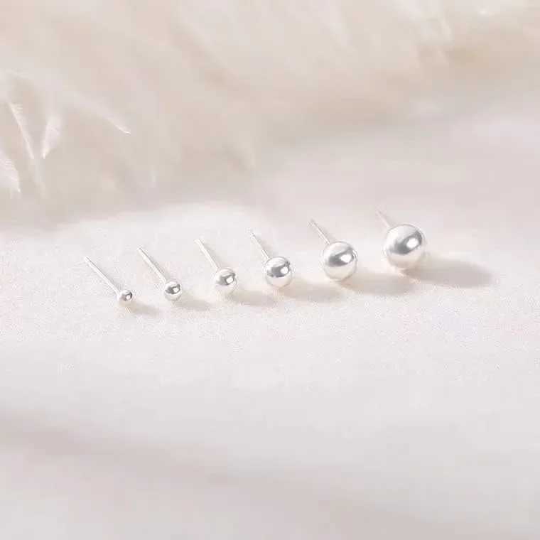 925 Sterling Silver Stud Earrings for Women Sterling Silver Earrings Multiple Piercings 5 Pairs Earrings Set 2mm 3mm 4mm 5mm 6mm Z250408