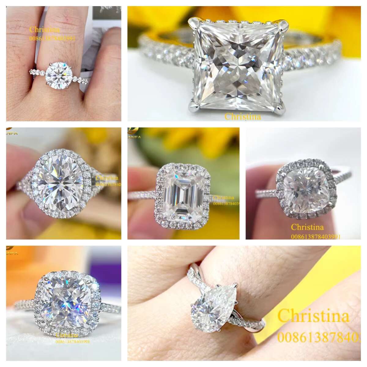 Brand New S925 Silver 9K 14K 18K Gold Ring 5CT 9*11mm Emerald Diamond Engagement Women Jewelry Moissanite Ring