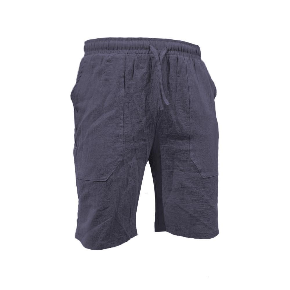 2025 New Designer Men Shorts Summer Cotton And Linen Shorts With Drawstring, Elastic Waist Straight Legs Solid Color Breathable Daily Beach Five Point