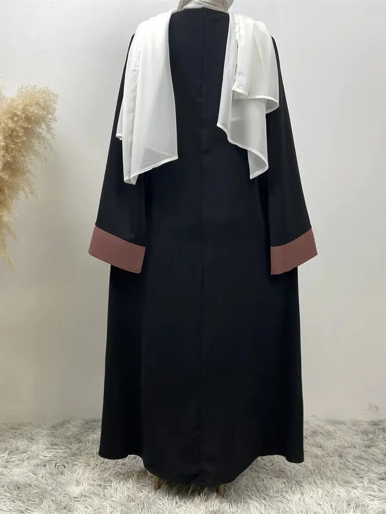 Ramadan Eid al Fitr Muslim Abaya Dubai y Splicing Two Women Kaftan Humble Dress Islamic Moroccan 250409