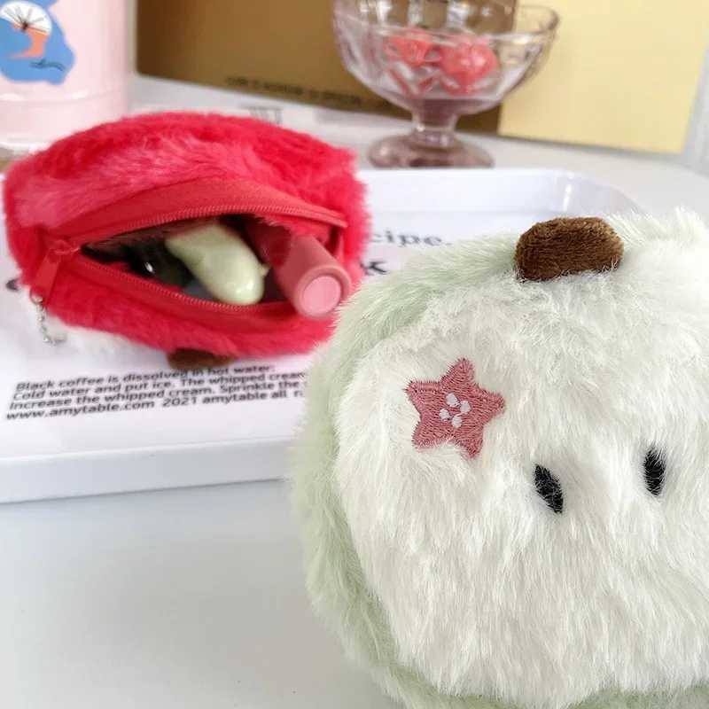 Kaii Cartoon Mini Plush Zero Wallet Girl Cute Plush Coin Wallet Key Storage Bag Key Ring Childrens Party GiftXJ250409