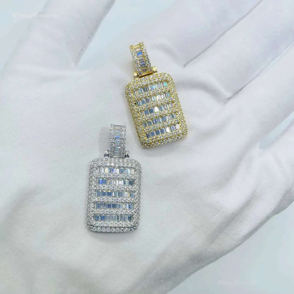 Hip Hop Jewelry VVS Moissanite Rapper Lced Out Customize Sterg Sier Shield Pendant