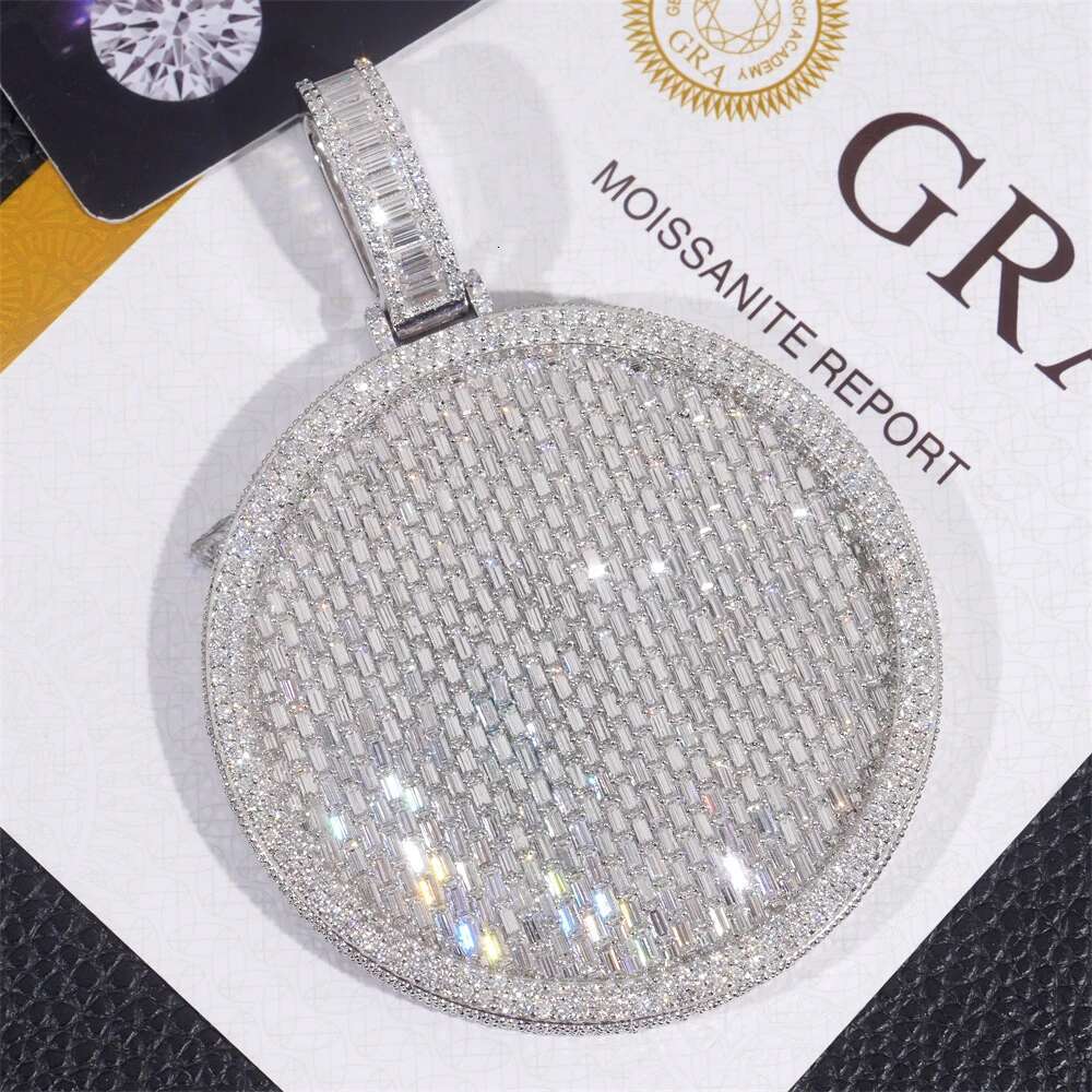 Sterg Sier Round Ladder VVS Moissanite Fashion Pendant Hip Hop Style With Certificate
