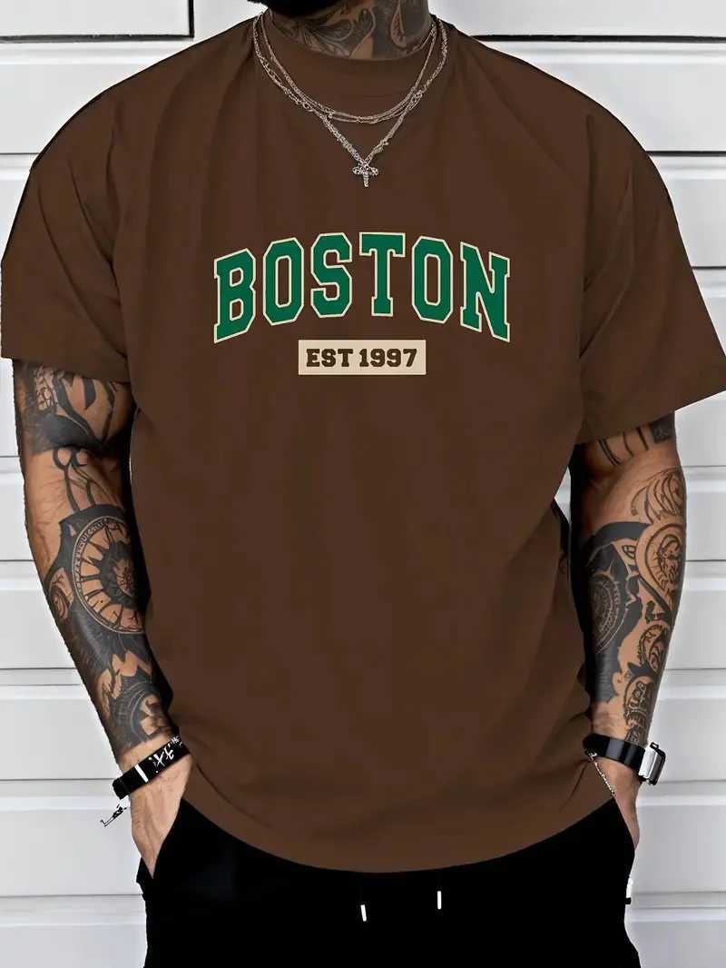 Japanese simple and fresh letter pattern summer short sleeved outdoor casual comfortable breathable mens short sleeved T-shirtXJ250409