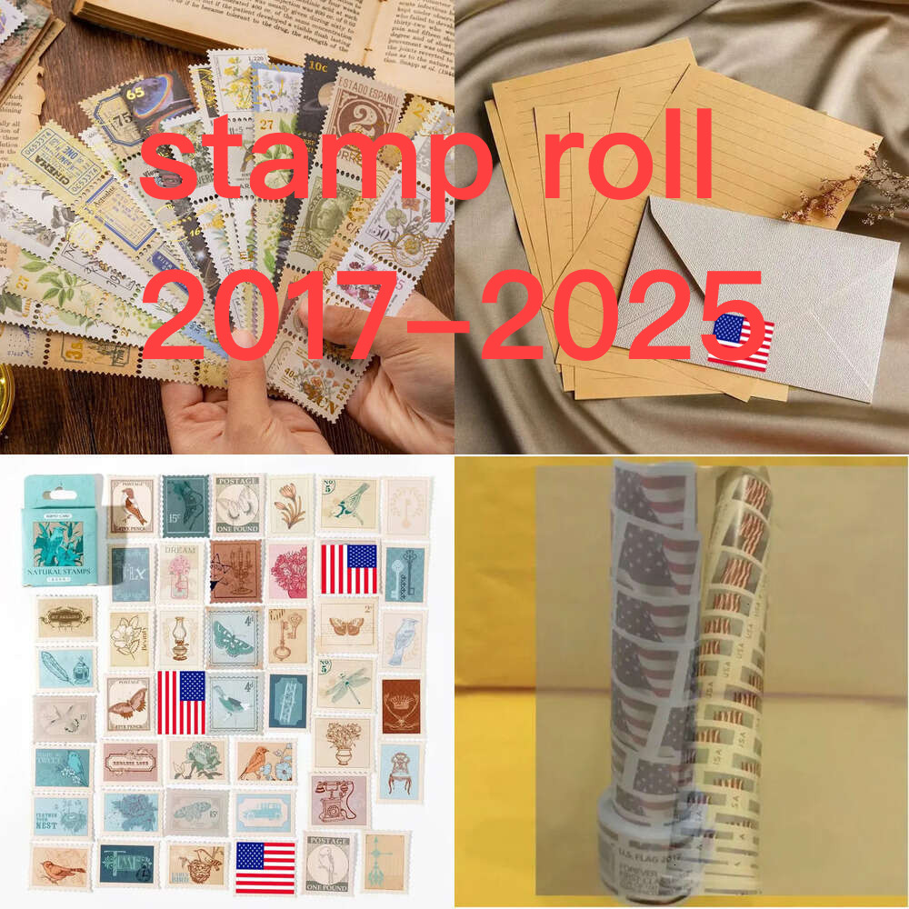 wholesale best for your letter General Postcard Envelope Postage Adhesive Tag Decorative Tag Decorative Stamp roll Diy Stickers
