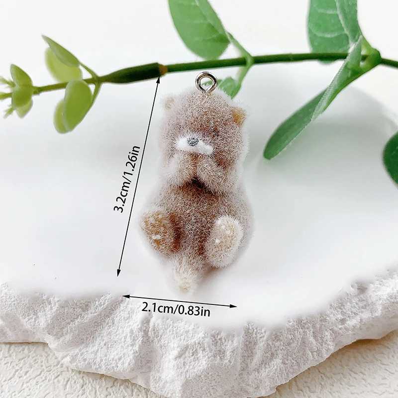 Cute cartoon keychain glass 3D plush otter pendant bag pendant decoration DIY key accessoriesXJ250409