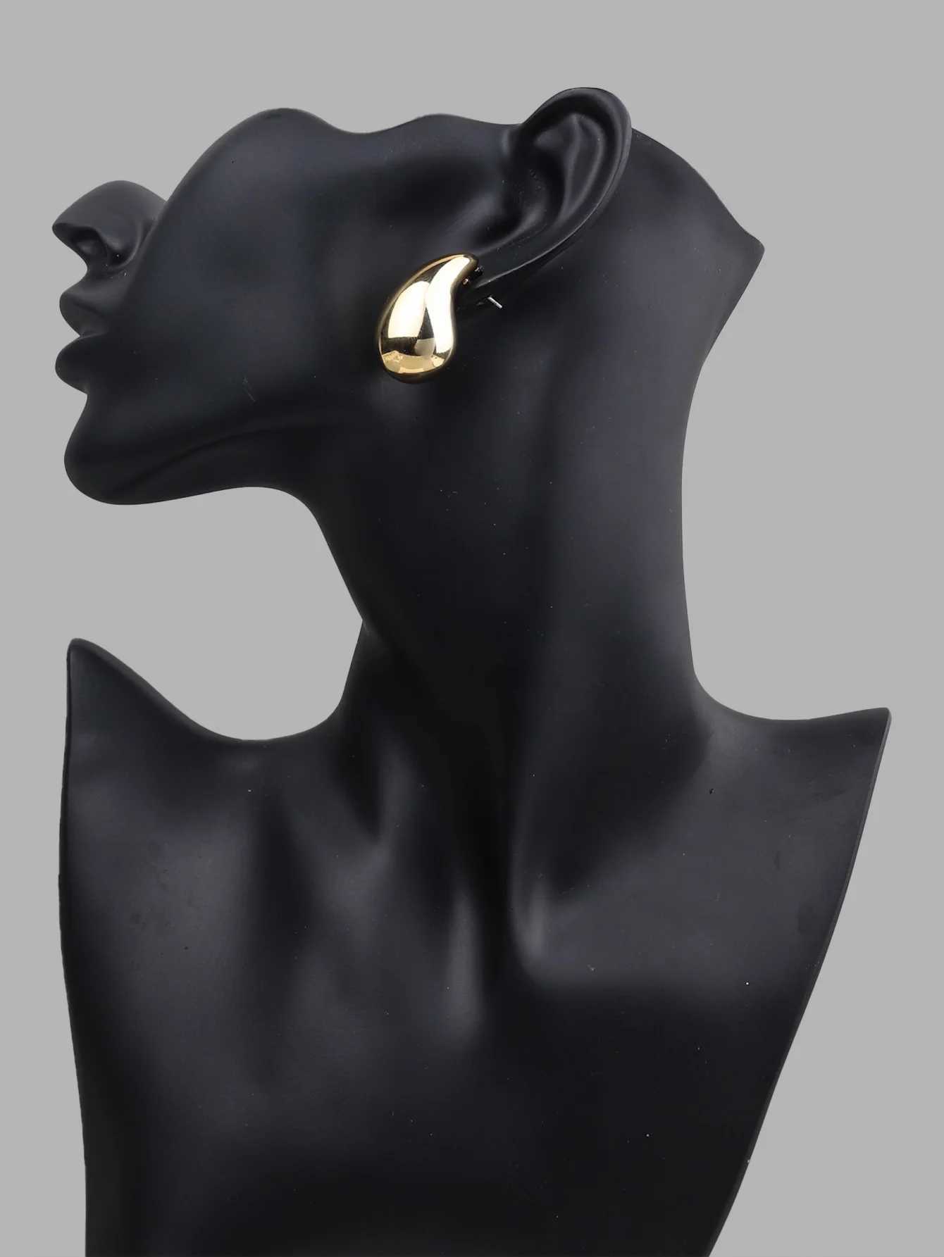 3 Pairs Trendy Acrylic Gold Color Chunky Waterdrop Dupes Drop Earrings for Women Personality Glossy Teardrop Earring Jewelry Z250408