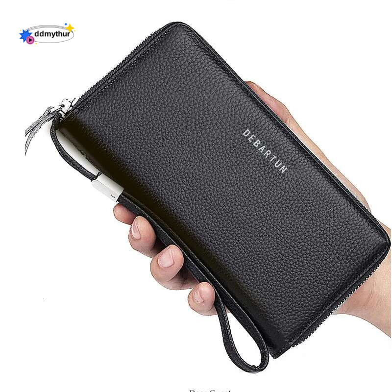 New Color Mens Long Wallet for Men RFID Blocking Clutch Organizer Zipper Leather Business ID Credit Card Holder Purse ddmythur