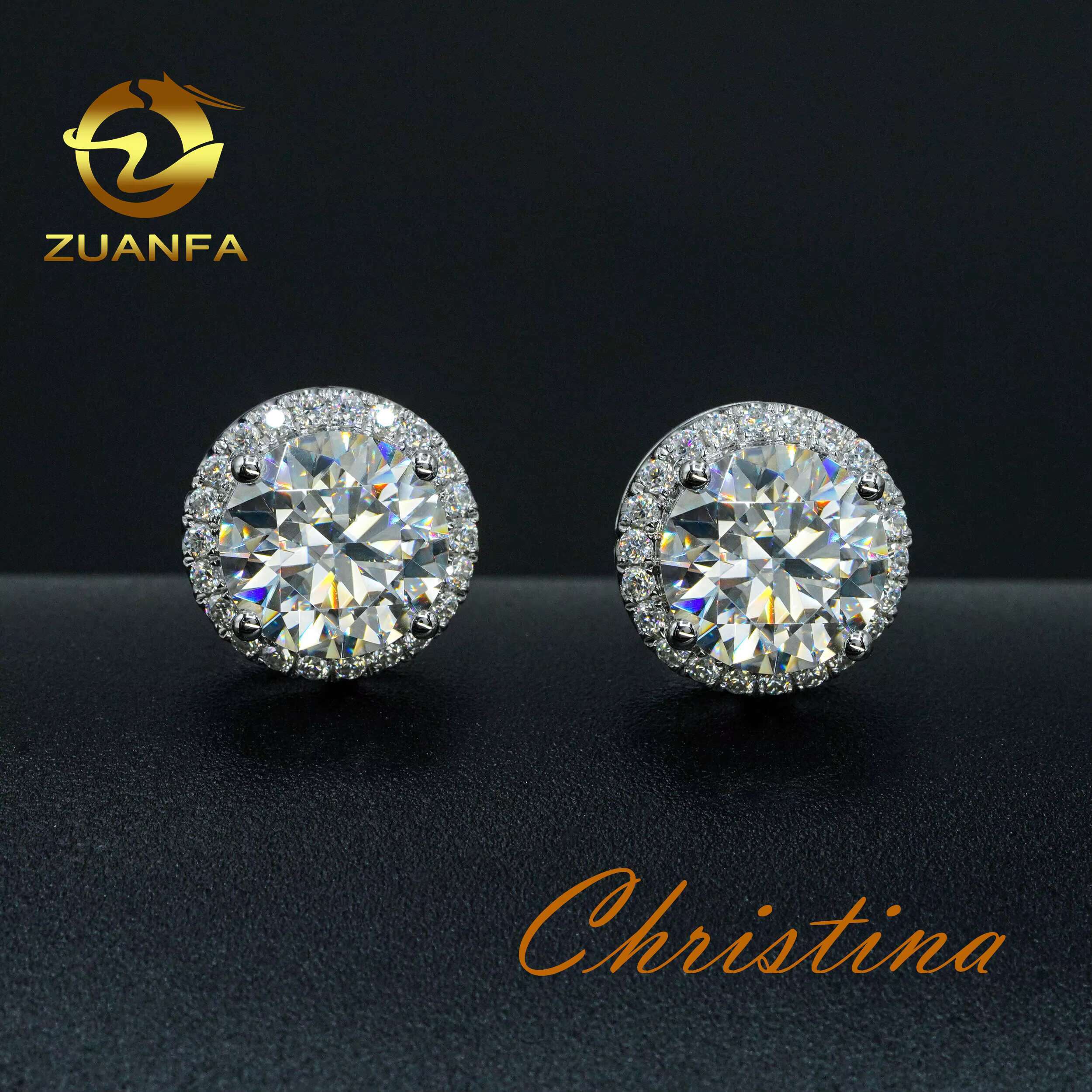 18k Solid Gold Screw Back Earring 4carats Highest Quality GRA Certificates Moissanite Stud Earring Dropshipping