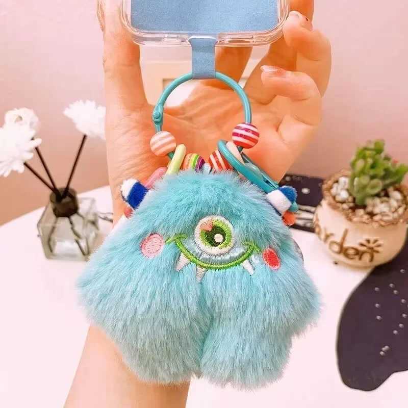 Kaii Plush Phone Charm DIY Car Phone Keychain Hanging Rope Keychain Girl Bag Chain Smartphone Monster PendantXJ250409